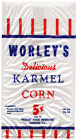 Vintage bag WORLEYS KARMEL CORN Hanover Pennsylvania unused new old stock n-mint