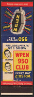 Vintage matchbook cover WPEN 950 CLUB radio Philadelphia Joe Grady Ed Hurst