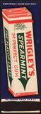 Vintage matchbook cover WRIGLEYS SPEARMINT The Perfect Gum full length pack pictured