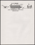 Vintage letterhead JOHN DEERE FARM MACHINERY early plow WS Benner Rookland Maine
