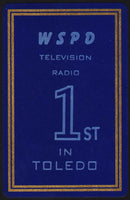 Vintage playing card WSPD Radio Television 1st in Toledo Ohio blue background