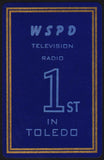 Vintage playing card WSPD Radio Television 1st in Toledo Ohio blue background