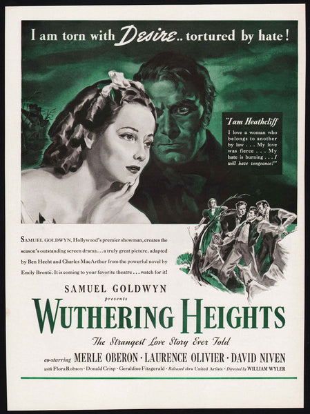Vintage magazine ad WUTHERING HEIGHTS movie from 1939 Merle Oberon David Niven