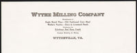 Vintage letterhead WYTHE MILLING COMPANY Eagle Brand Flour Wytheville Virginia