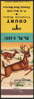 Vintage matchbook cover Y COURT Completely Modern deer pictured Chama New Mexico