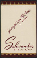 Vintage playing card YOUNGSTOWN KITCHENS by Mullins Schwander St Louis Missouri