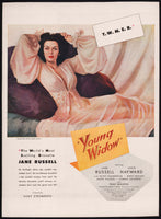 Vintage magazine ad YOUNG WIDOW movie from 1946 Jane Russell and Louis Hayward