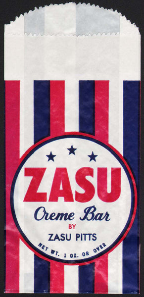Vintage bag ZASU CREME BAR by Zasu Pitts the actress Beaudry Candy unused n-mint