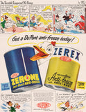 Vintage magazine ad ZERONE ZEREX Anti Freeze 1949 Mr Bang cartoon Fontaine Fox