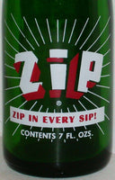 Vintage soda pop bottle ZIP 1969 Zip in Every Sip slogan new old stock n-mint+