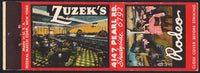 Vintage matchbook cover ZUZEKS RODEO NIGHT CLUB interior pictured Cleveland Ohio