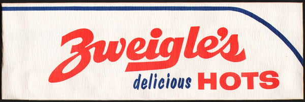 Vintage paper hat ZWEIGLES DELICIOUS HOTS hot dogs dated 1964 new old stock n-mint