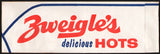 Vintage paper hat ZWEIGLES DELICIOUS HOTS hot dogs dated 1964 new old stock n-mint